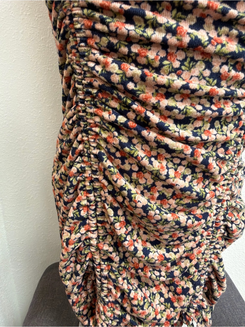 Amable Floral Ruched Drawstring Bodycon Mini Dress - Picture 4 of 5
